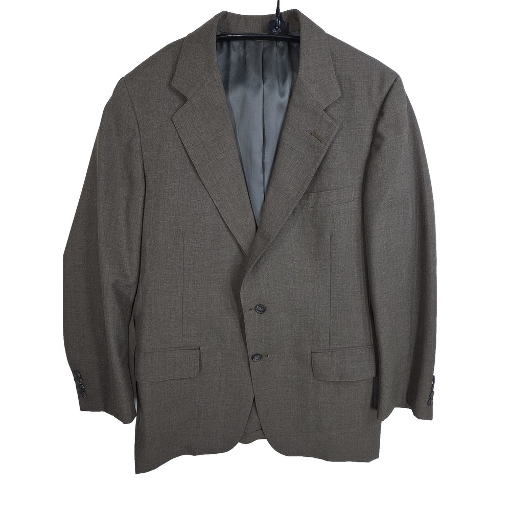 Vtg Neiman Marcus Blazer Jacket Mens 42 Brown Wool Double Button Business